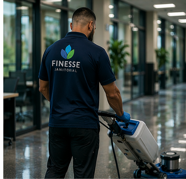 Floor care with professional floor machine